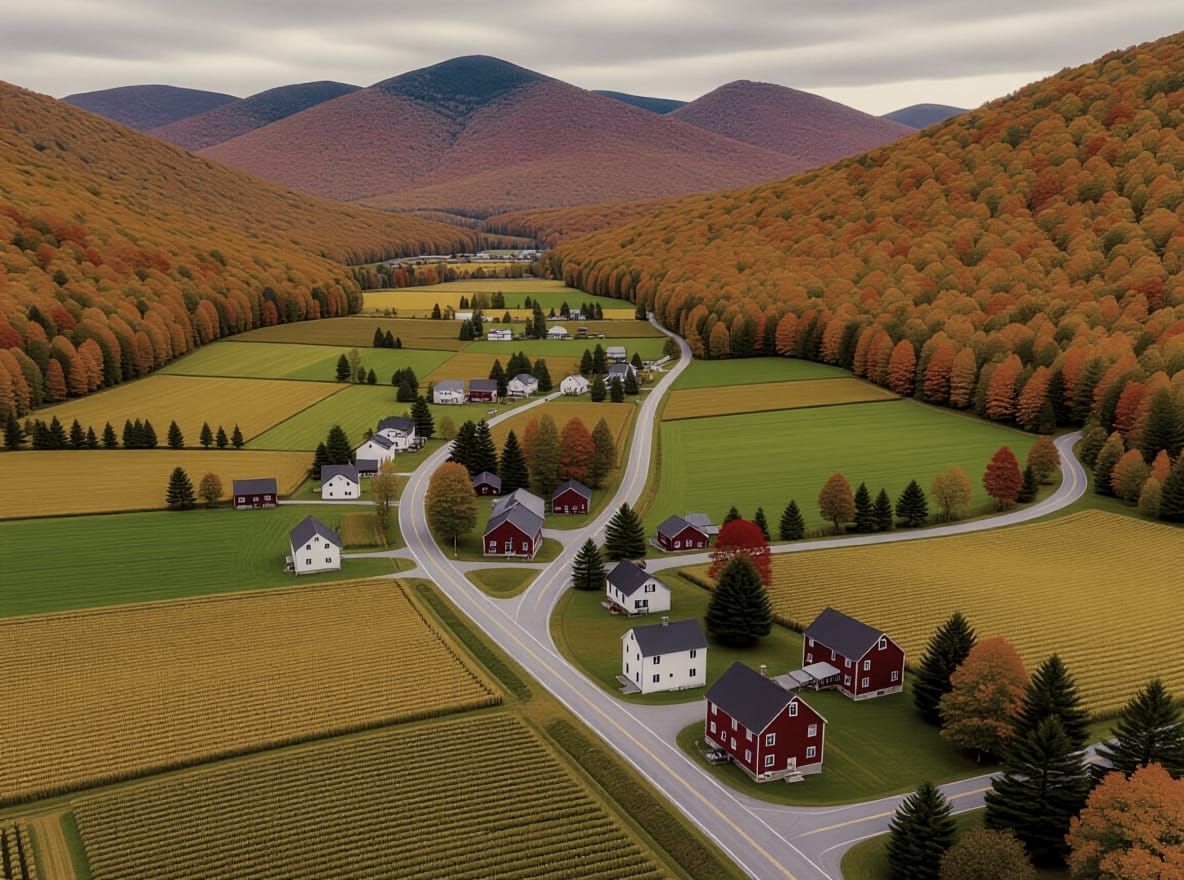 Bird's eye view perspective photograph of Vermont Appalachian landscape, no. 2