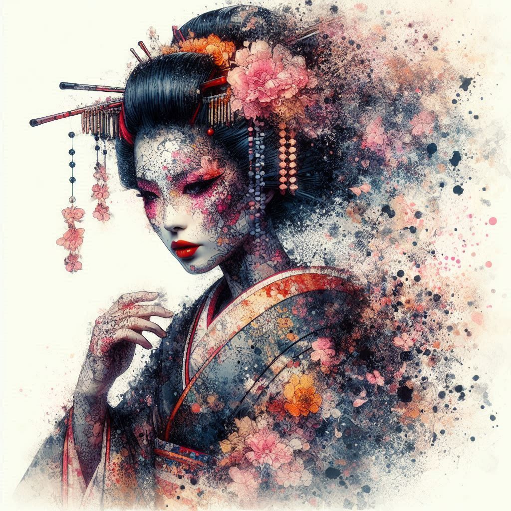 double exposure beautiful fantasy DALL-E 3 portrait landscap...