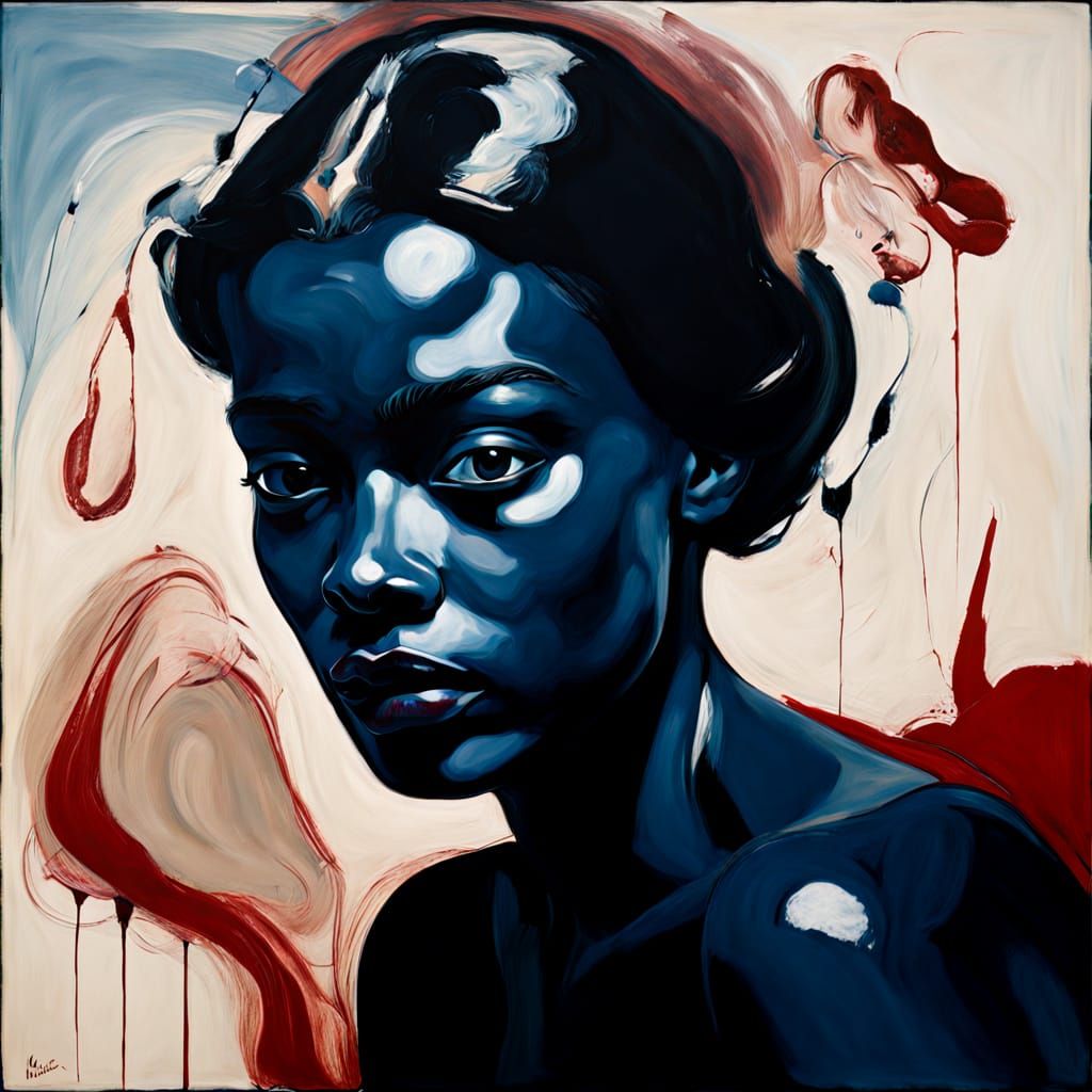 Noir Portrait of a Figure in Emotional Turmoil