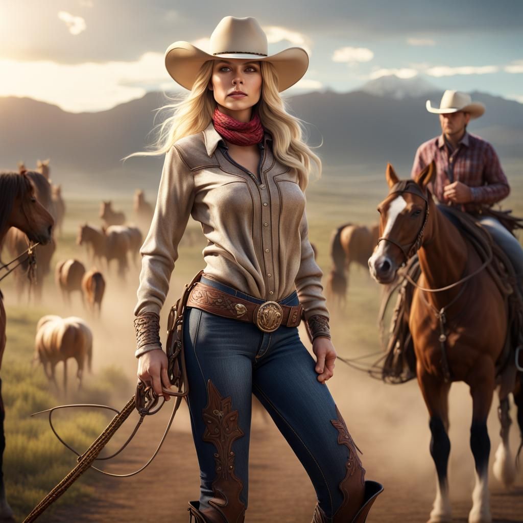 The Cow Girl - Ai Generated Artwork - Nightcafe Creator