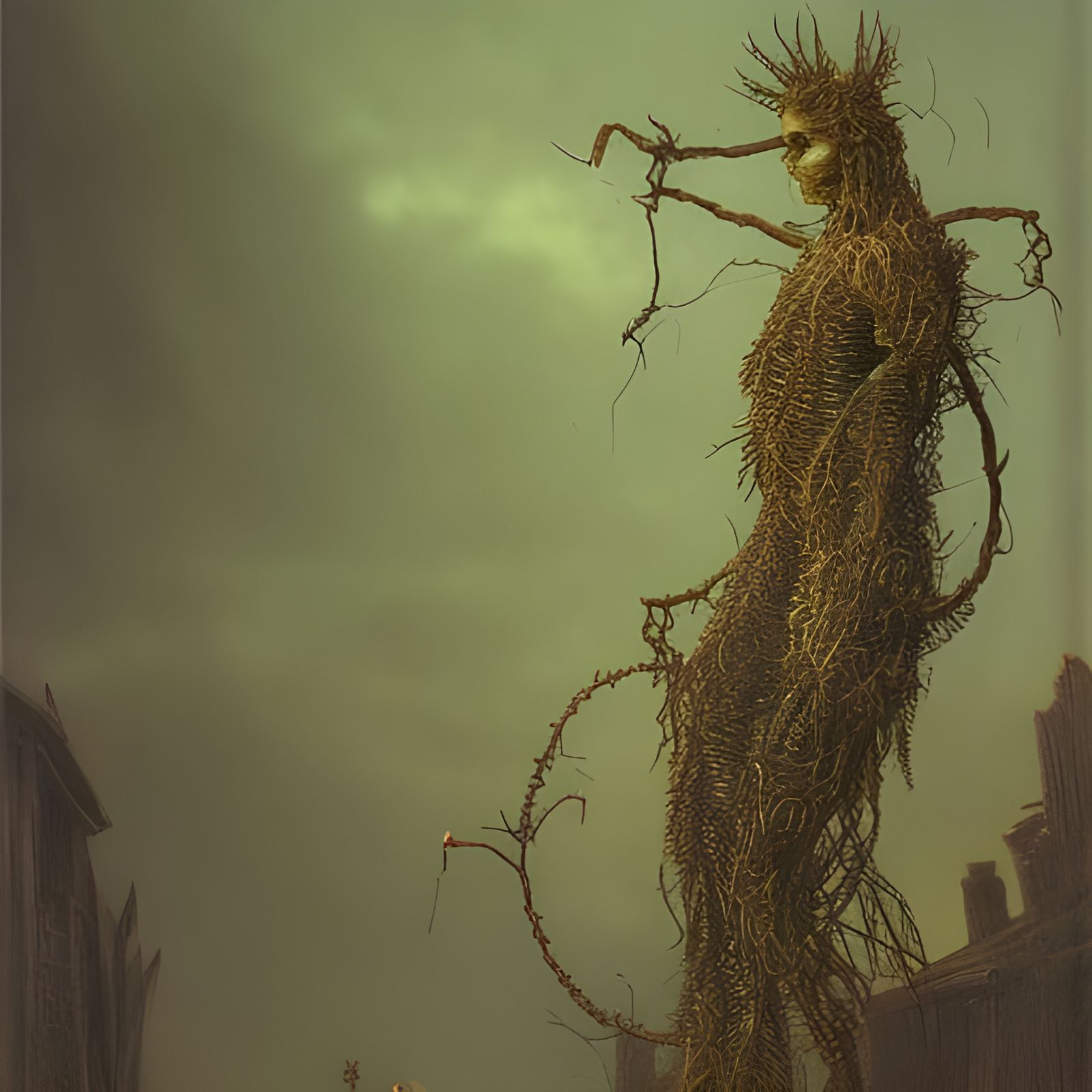 Vines spiraling around the scarecrow II