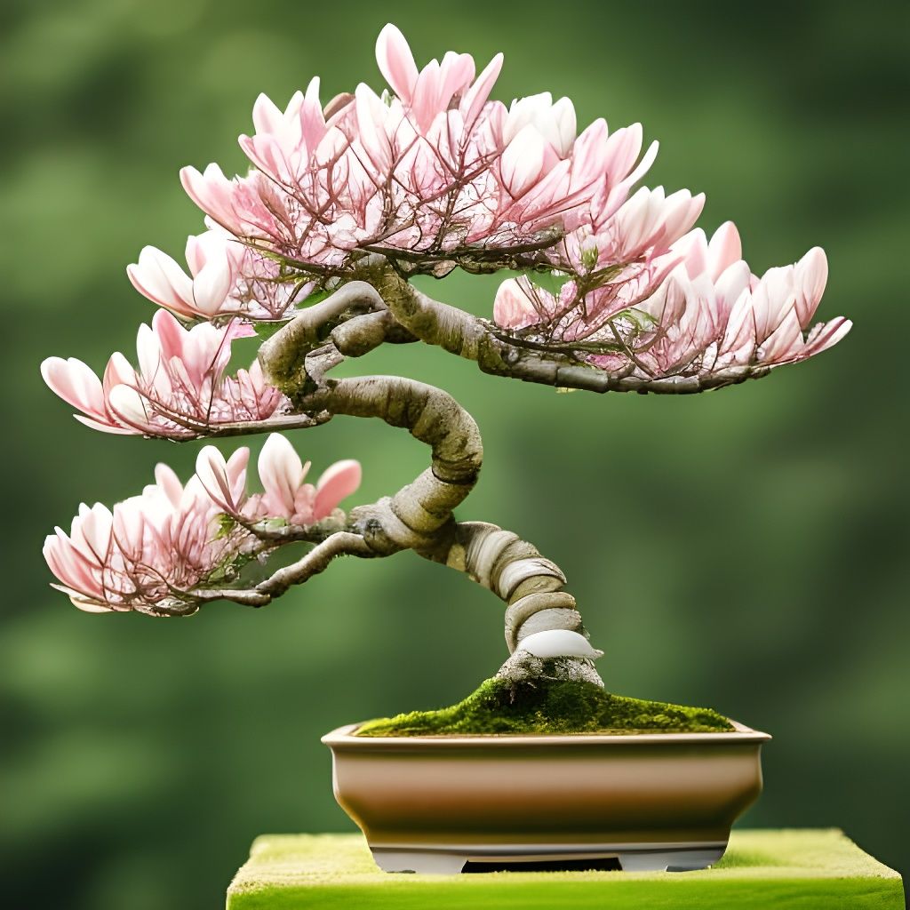 Bonsai Magnolia Tree - AI Generated Artwork - NightCafe Creator