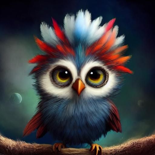 Cute and fluffy tiny baby bird by Andy Kehoe and Tim Burton. Big sad ...