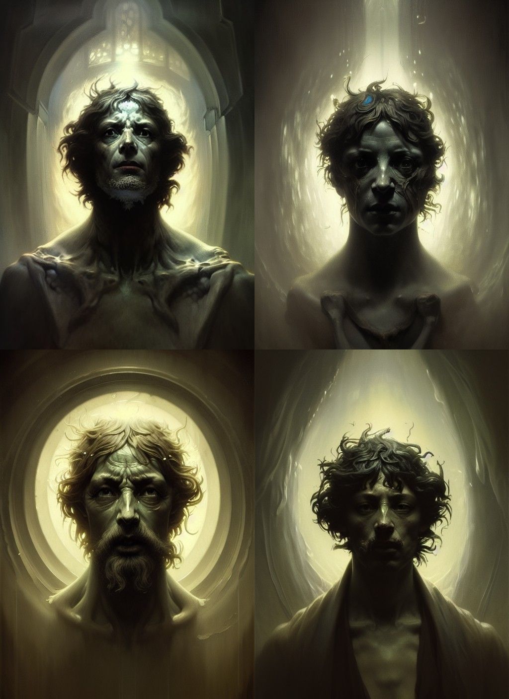 Untitled Creation horror Gustave Doré  head and shoulders po...