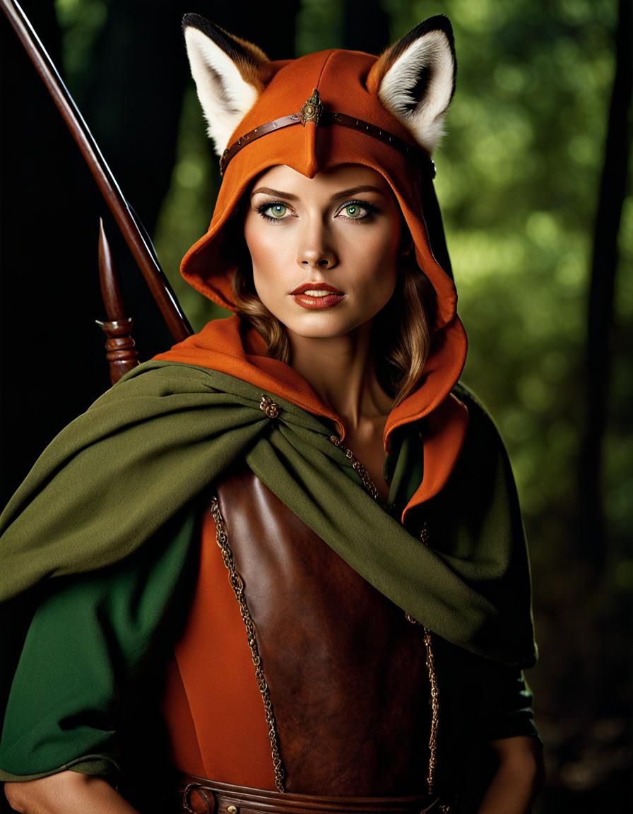 female "fox" Robin Hood AI Generated Artwork NightCafe Creator