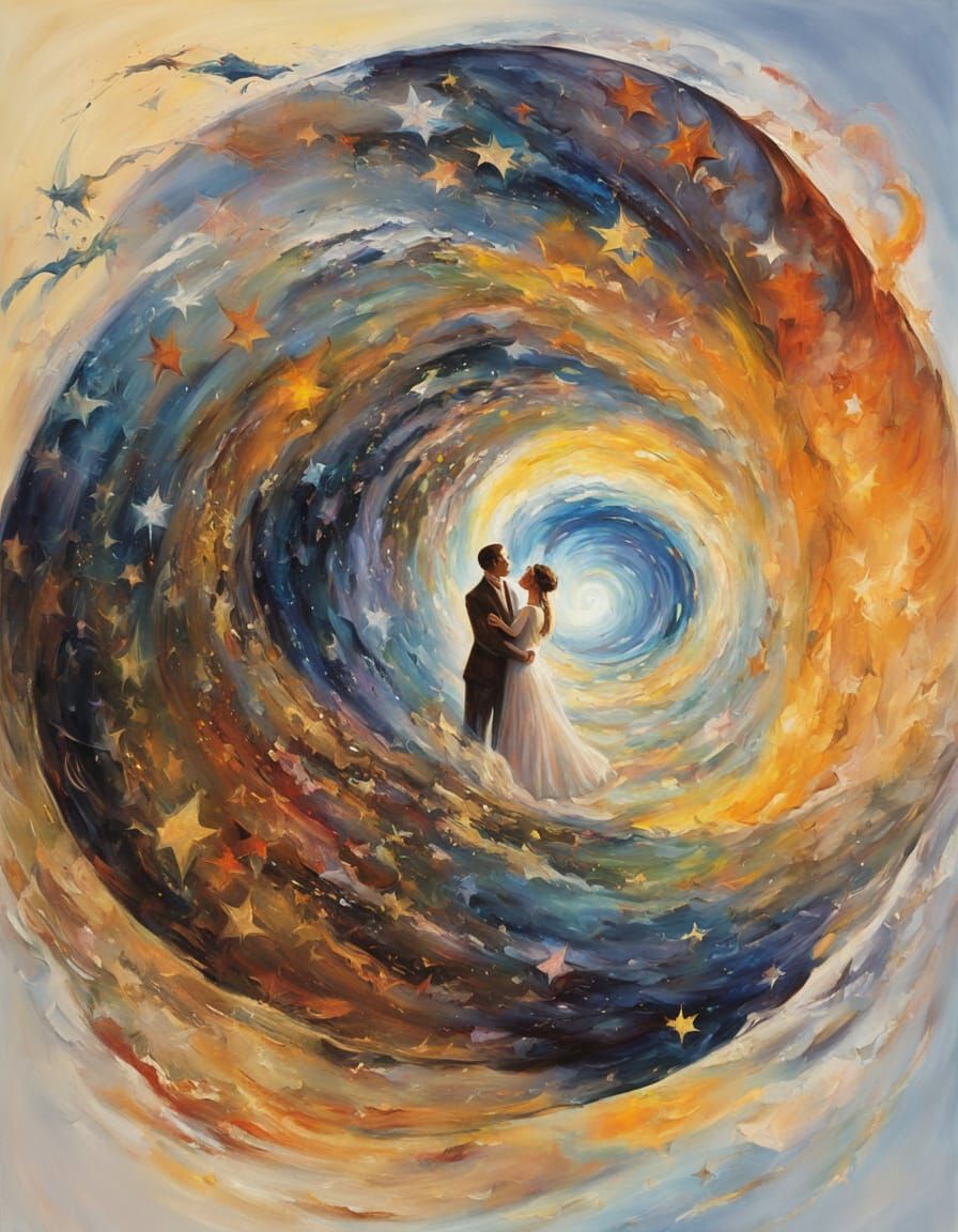 I would find you in any lifetime ⚡️✨💫🌌🌃🪐🌍  by @fluidwatercolor