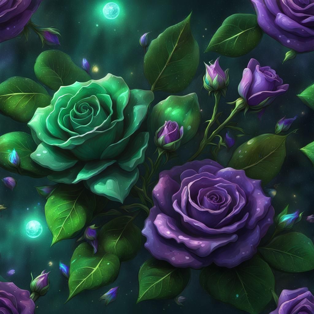 emerald green and royal purple, - AI Generated Artwork - NightCafe Creator