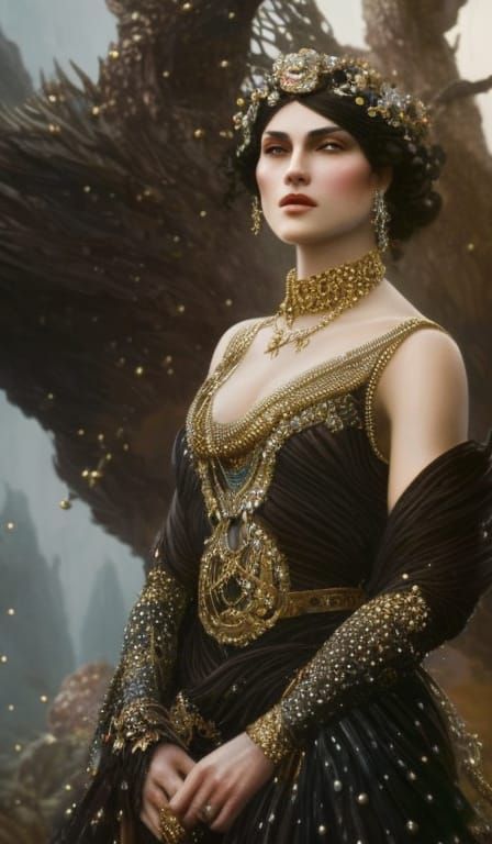 Lady covered in pearls and gems,  a masterpiece by by Greg R...