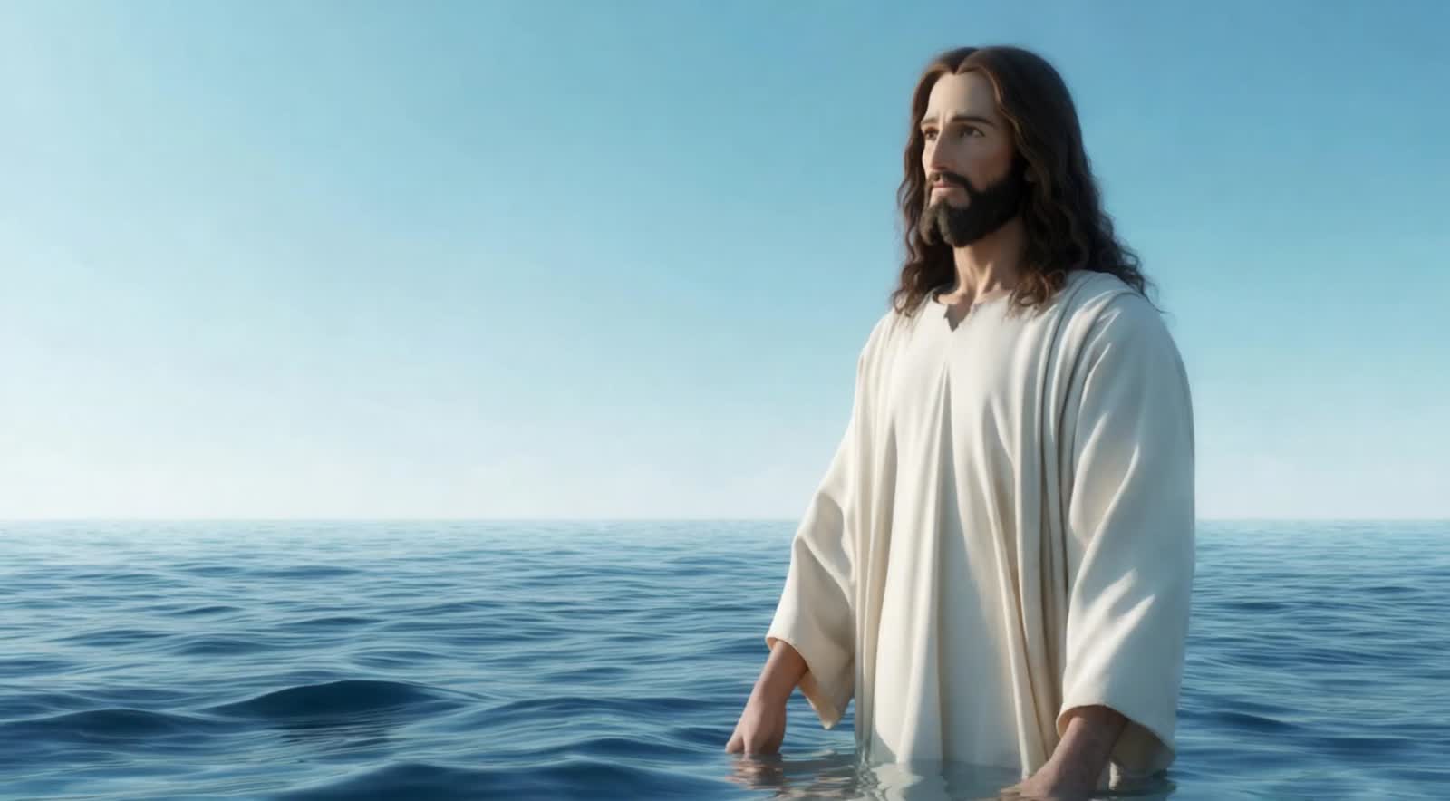 Jesus in water.