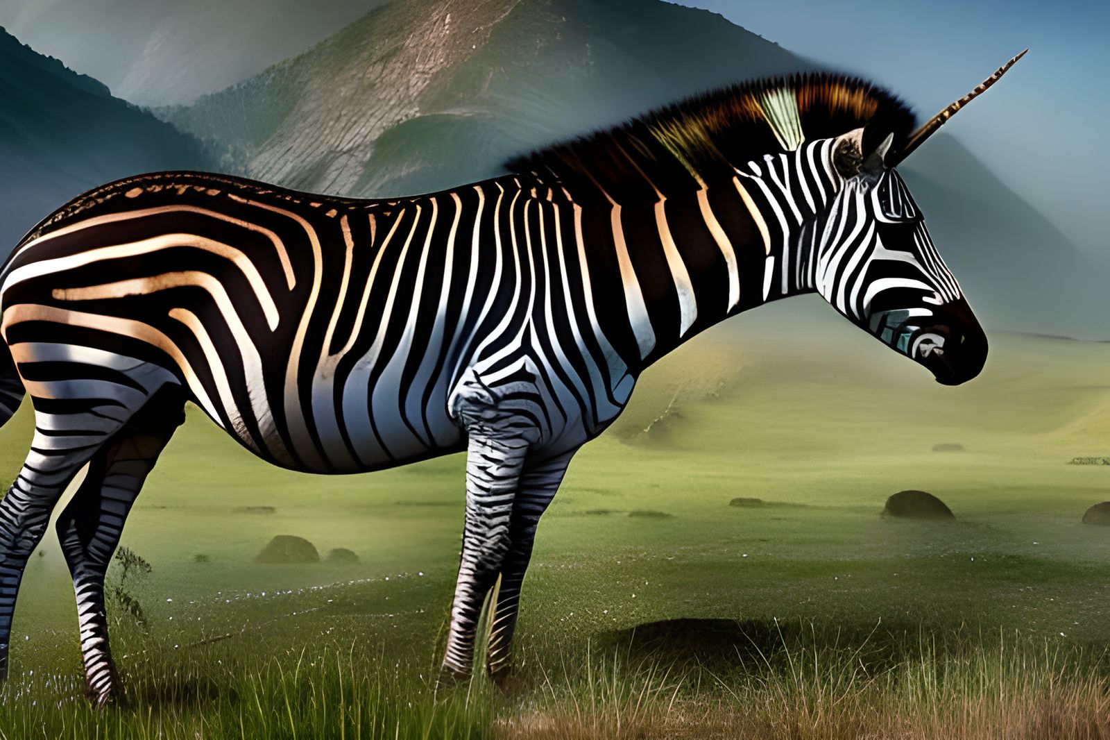 A Zebra Unicorn AI Generated Artwork NightCafe Creator