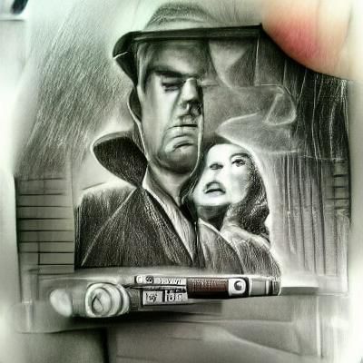 film noir pencil sketch