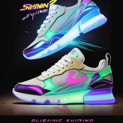 Epic tennis shoe in neon light 