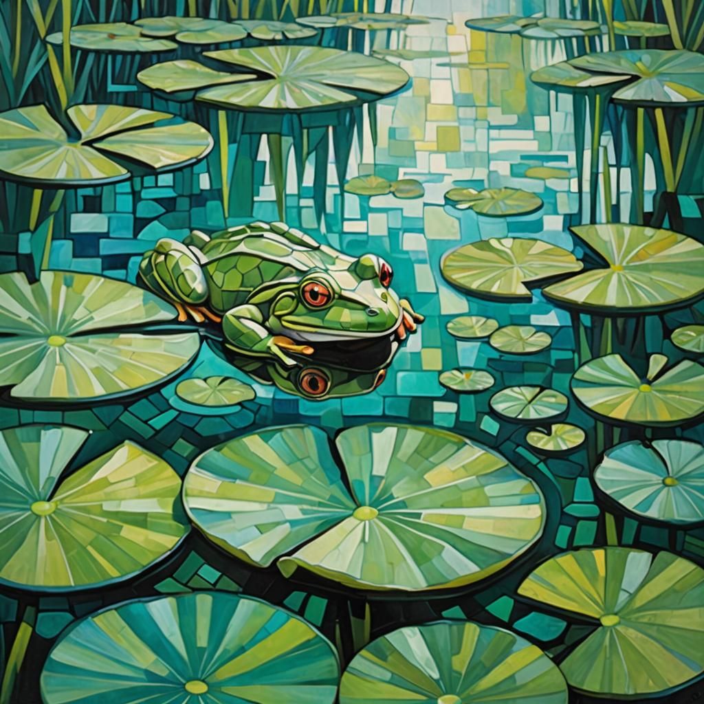 Frog on a lily pad   by @Katherine Clarkson
