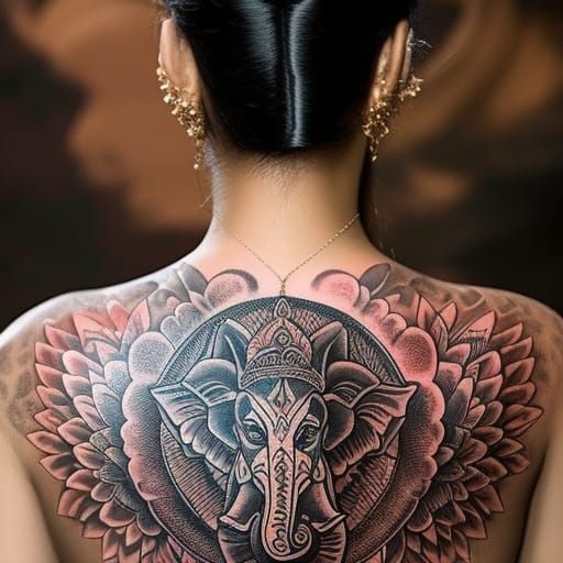 ganesha watercolor tattoo Best Tattoo Artist in India Black Poison Tattoo  Studio