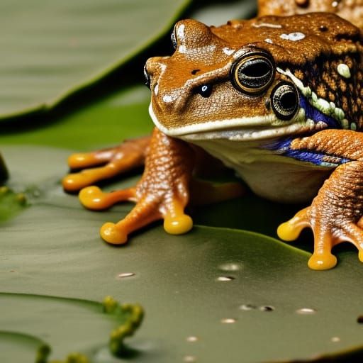 horned toads sitting on lilly pads really enjoying their day...