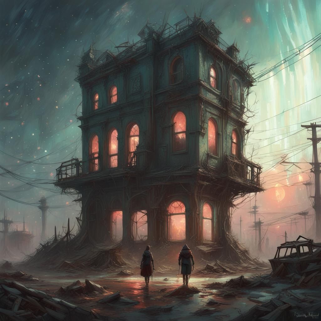 Post apocalyptic house AI Generated Artwork NightCafe Creator
