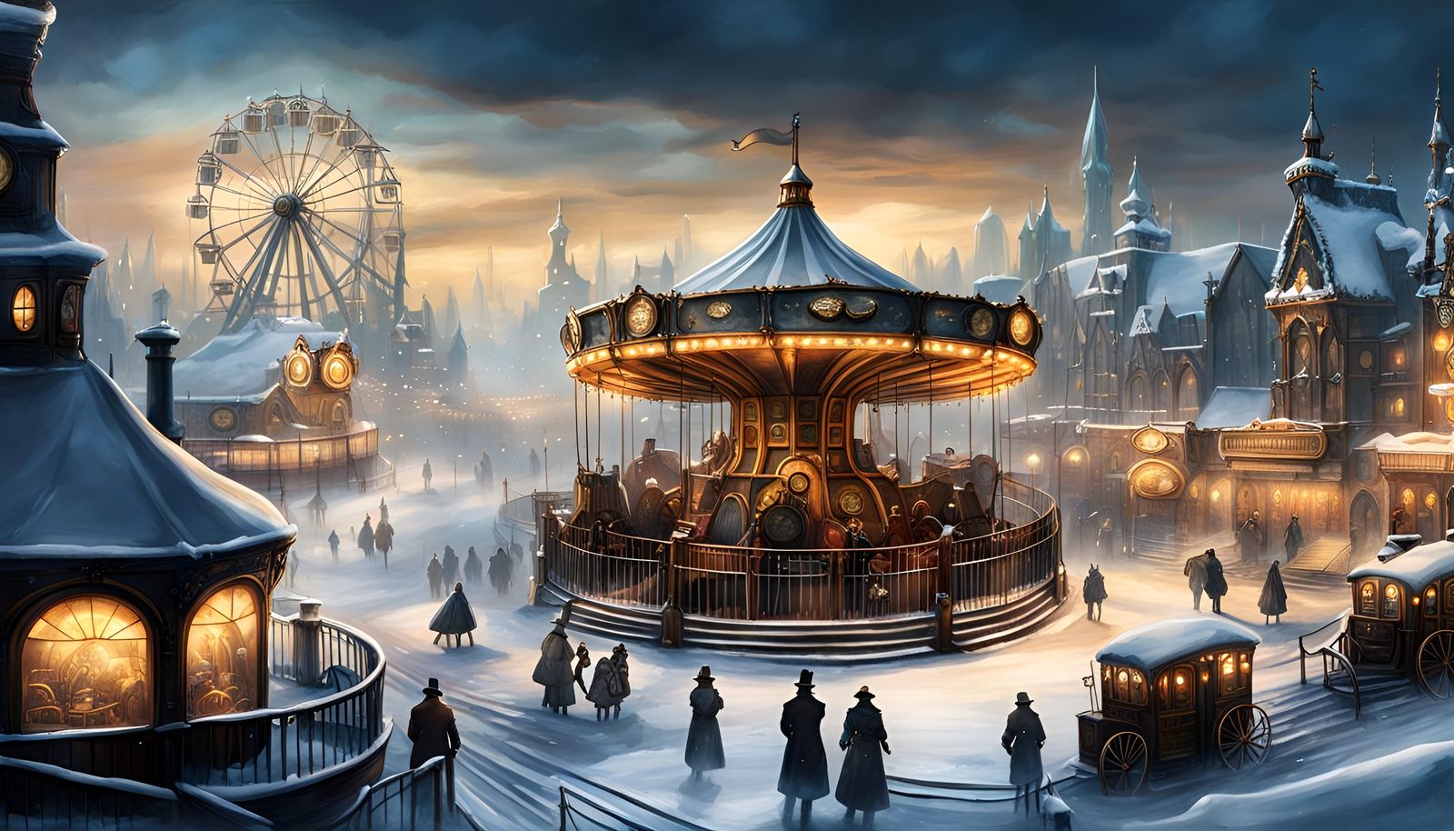 Steampunk Winter Theme Park