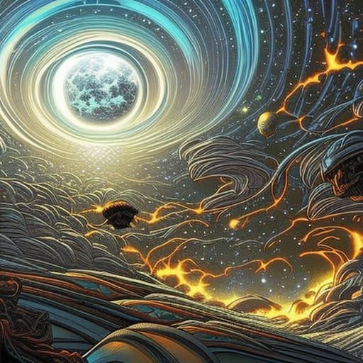 Amazing glittering cosmic celestial starry night.illustratio...