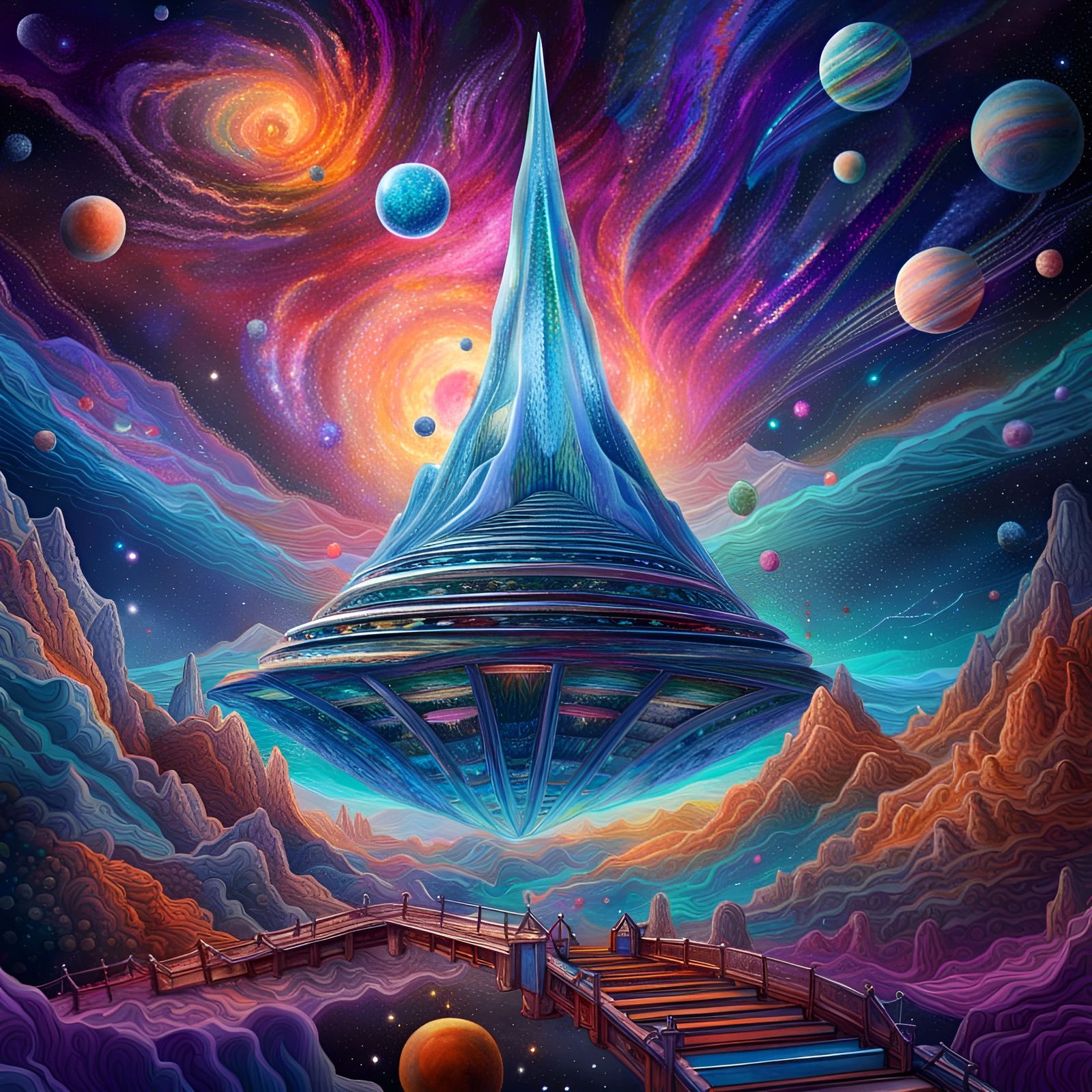 Mysterious Space Mountain - AI Generated Artwork - NightCafe Creator