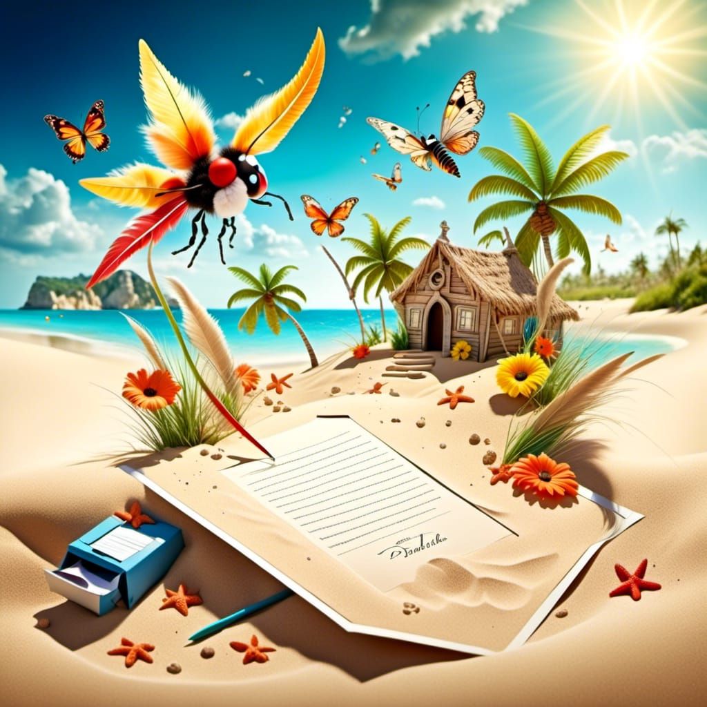 Summer Postcard On The Beach