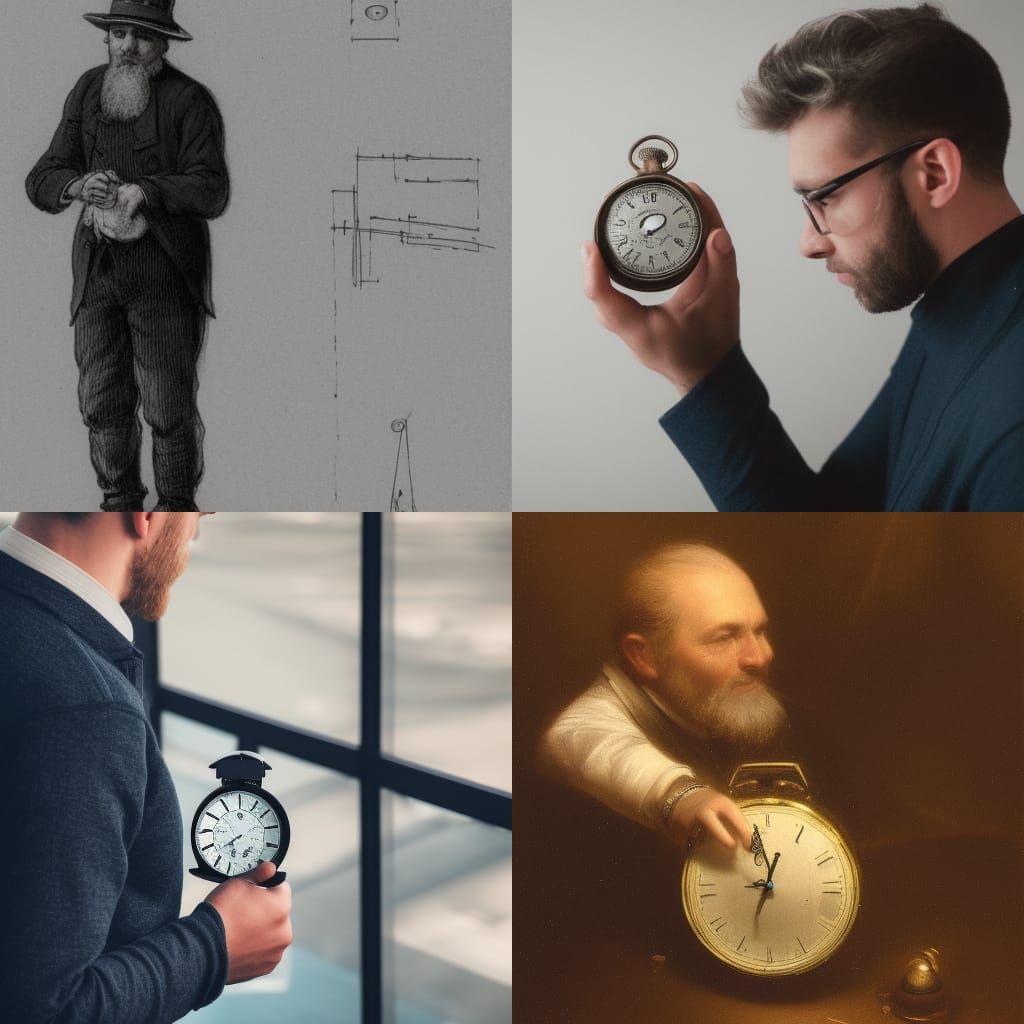 man looking at a pocket-watch