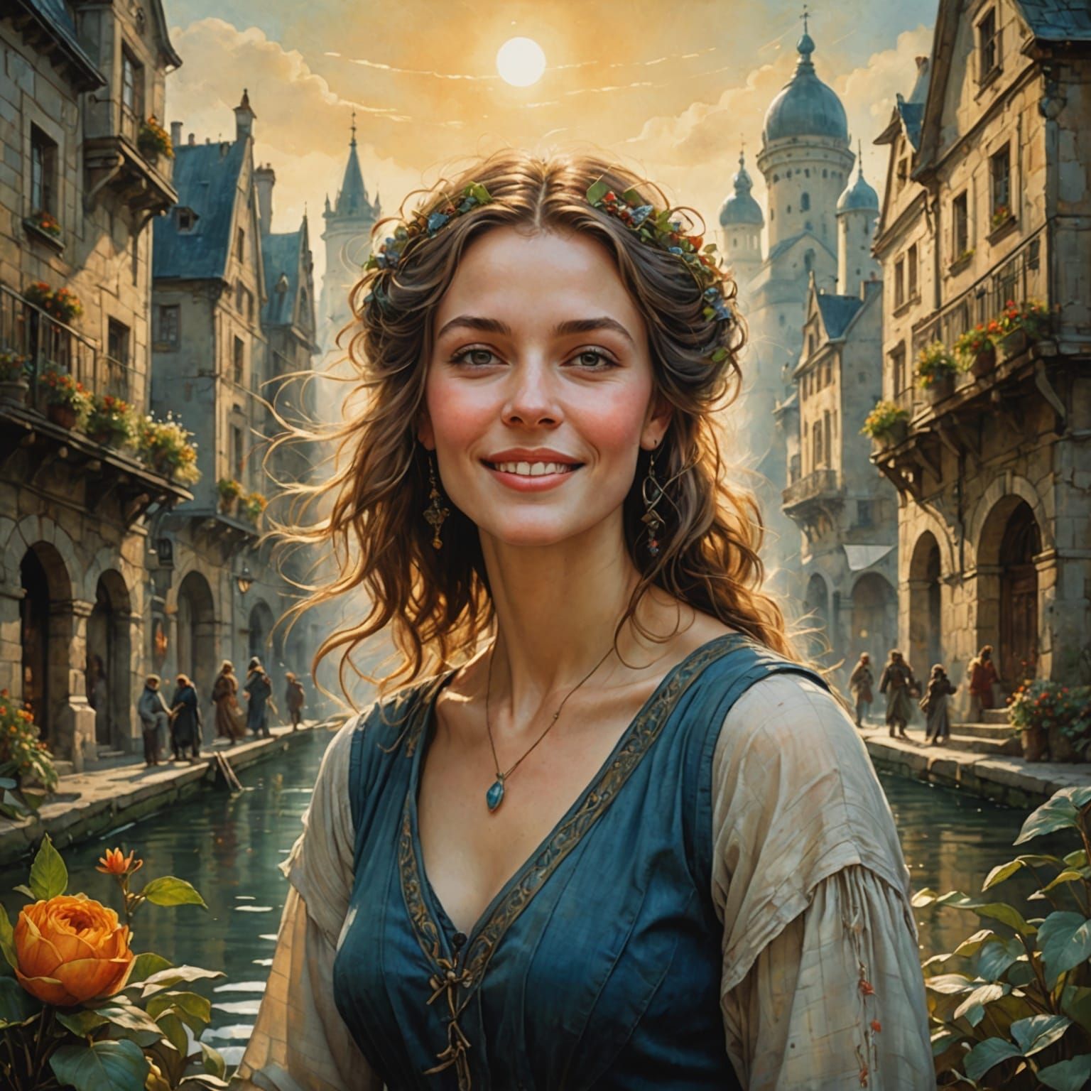 Beautiful sensual woman feeling so happy, all joy, fun and happines, having a wonderful time, surrounded by all good and lovely things, love...