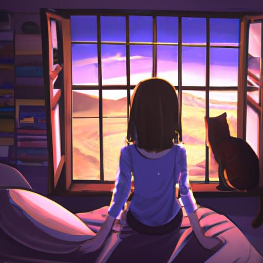 Me And My Cat - AI Generated Artwork - NightCafe Creator