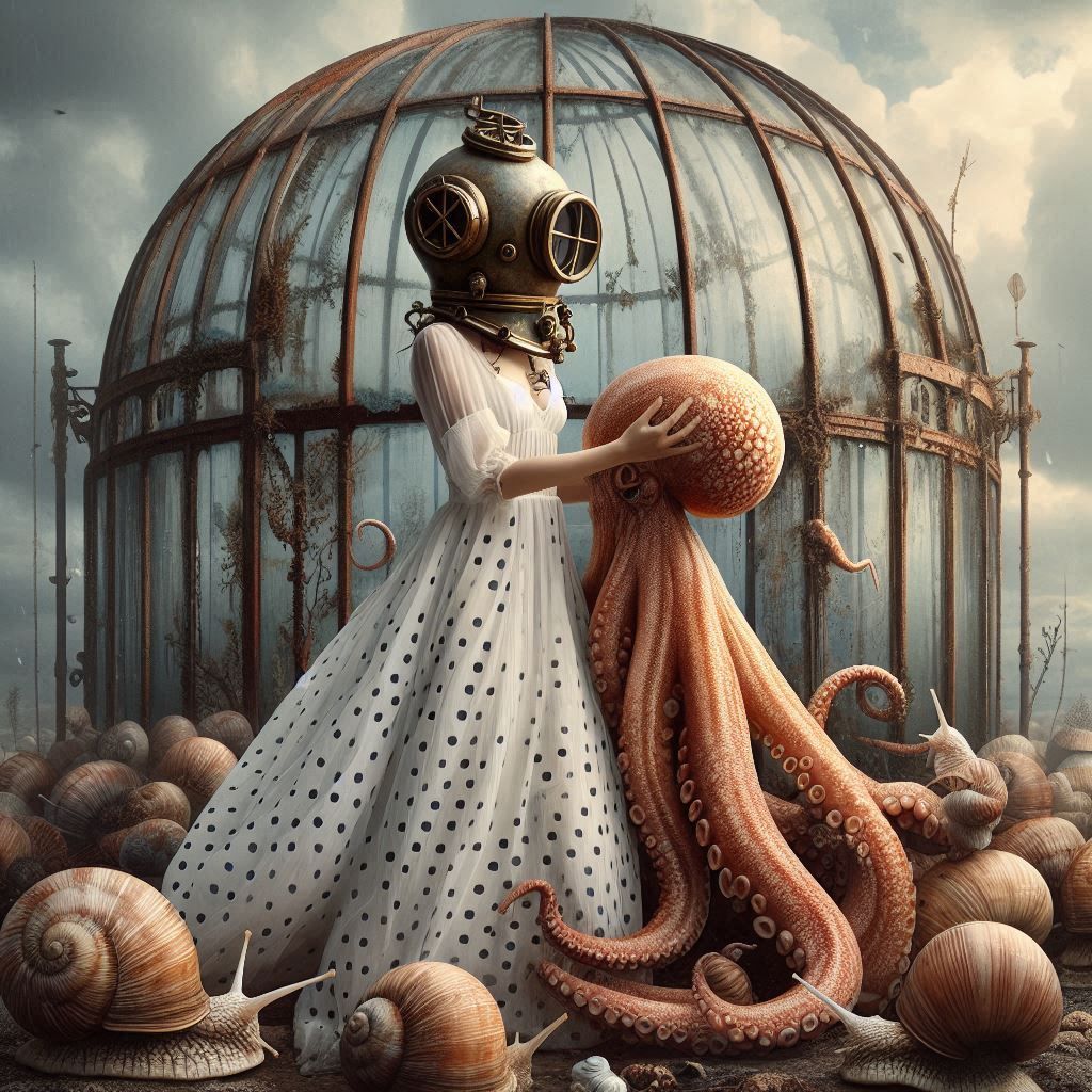 Woman in a White Polka Dress