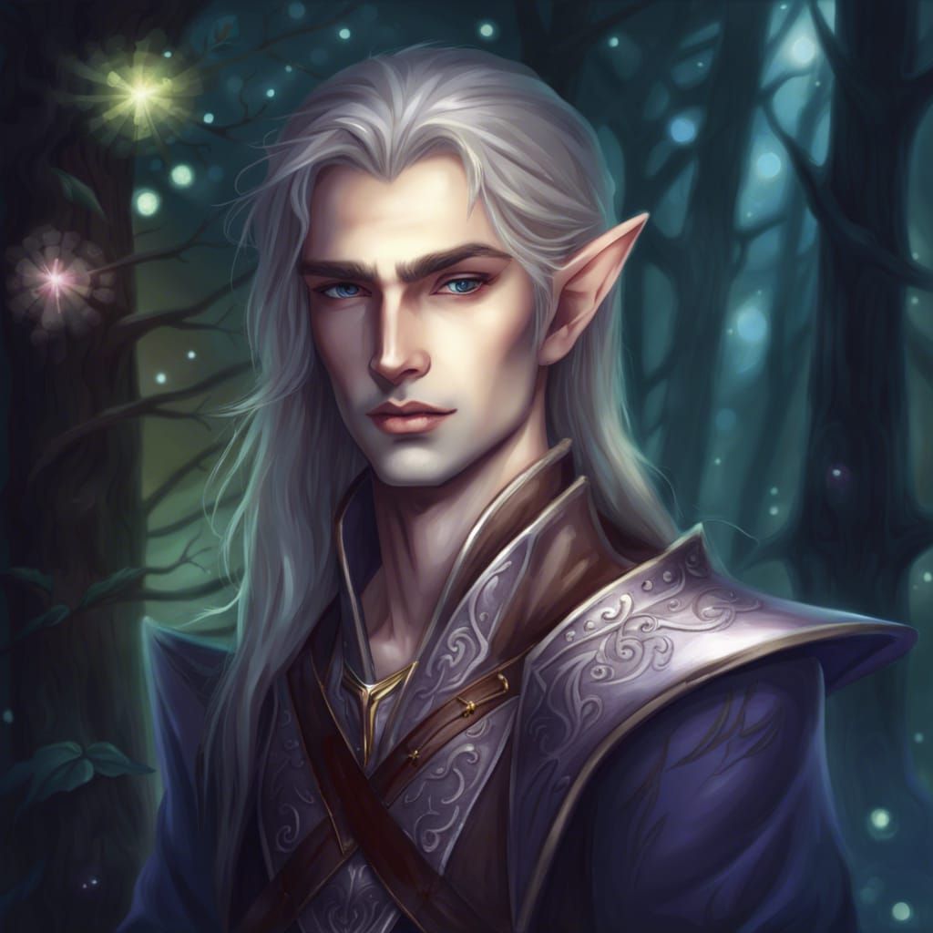 Handsome elves prince. light long hair twilight fantasy - AI Generated ...
