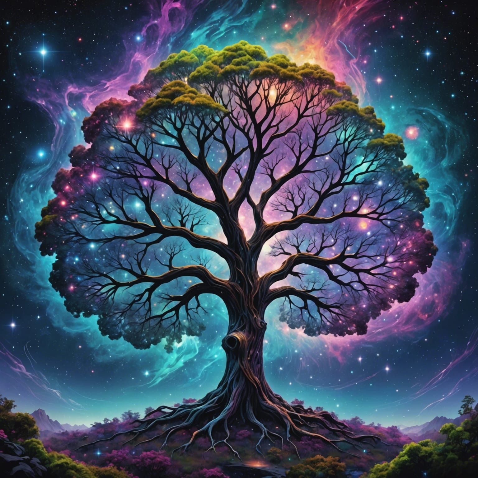 tree made of galaxy