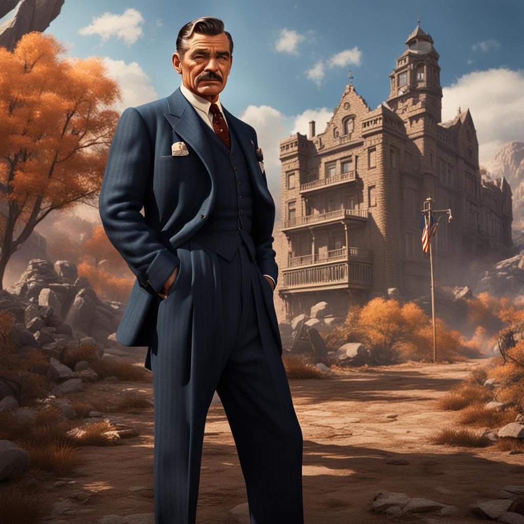 Clark Gable in a Speakeasy: Detailed Digital Painting