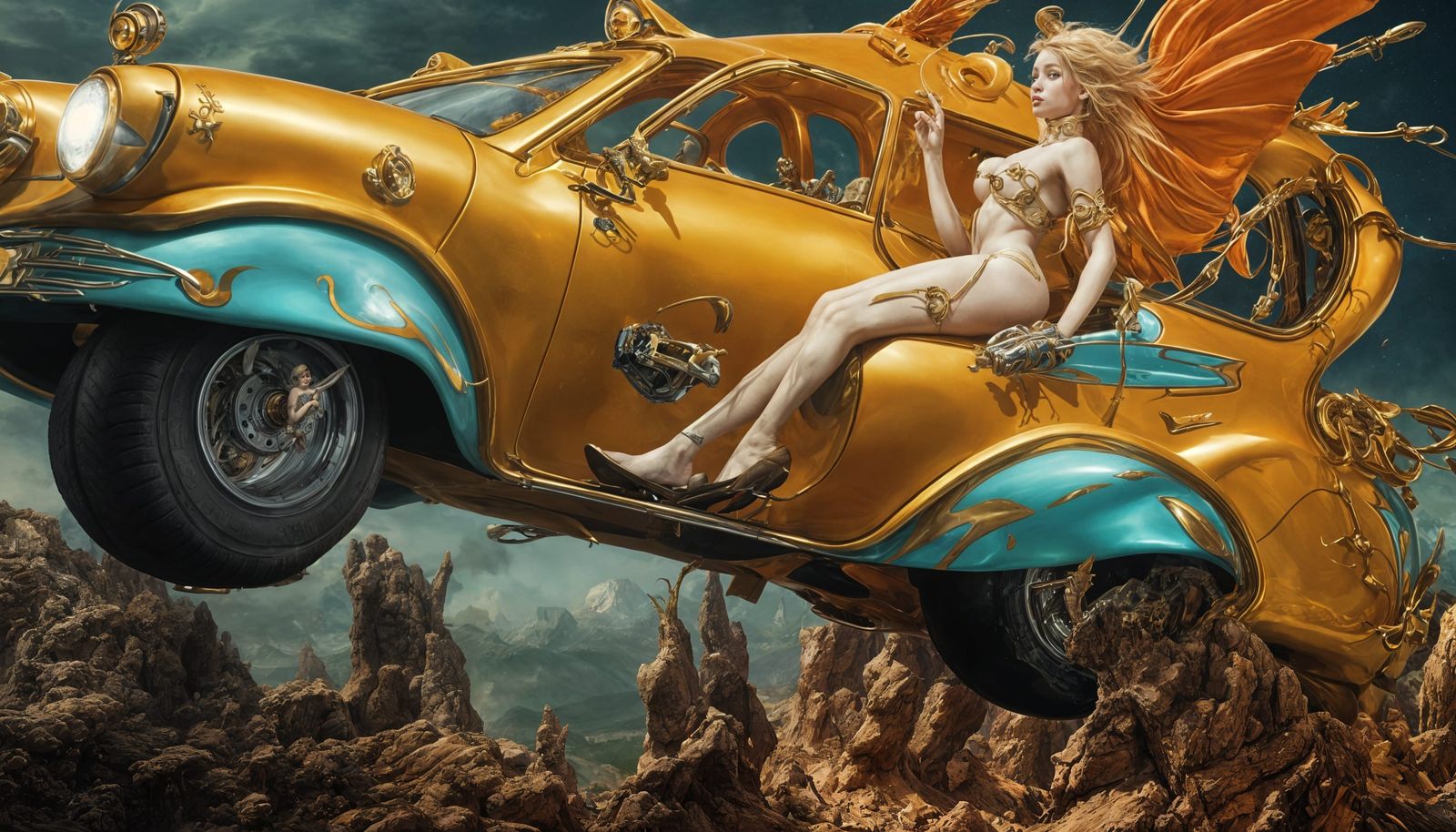 Naughty Angel Catching a Cab +