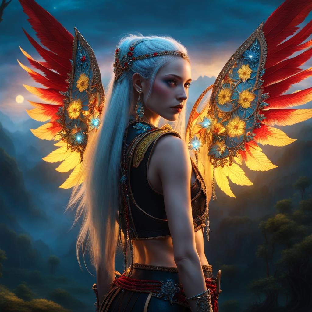Fantasy full shot. Petite teen fairy girl with long braided ...