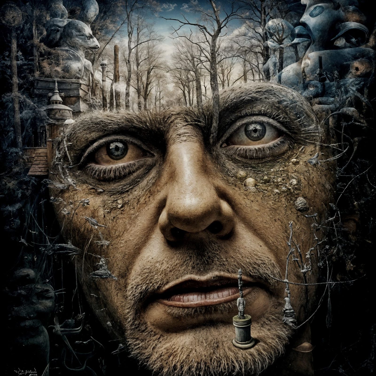 "Portrait of <lora:steveface1:1.0> as a<lora:hidden face:1.0> The composition evokes the artistic aesthetics of Igor Morski, Vincent Calleba...