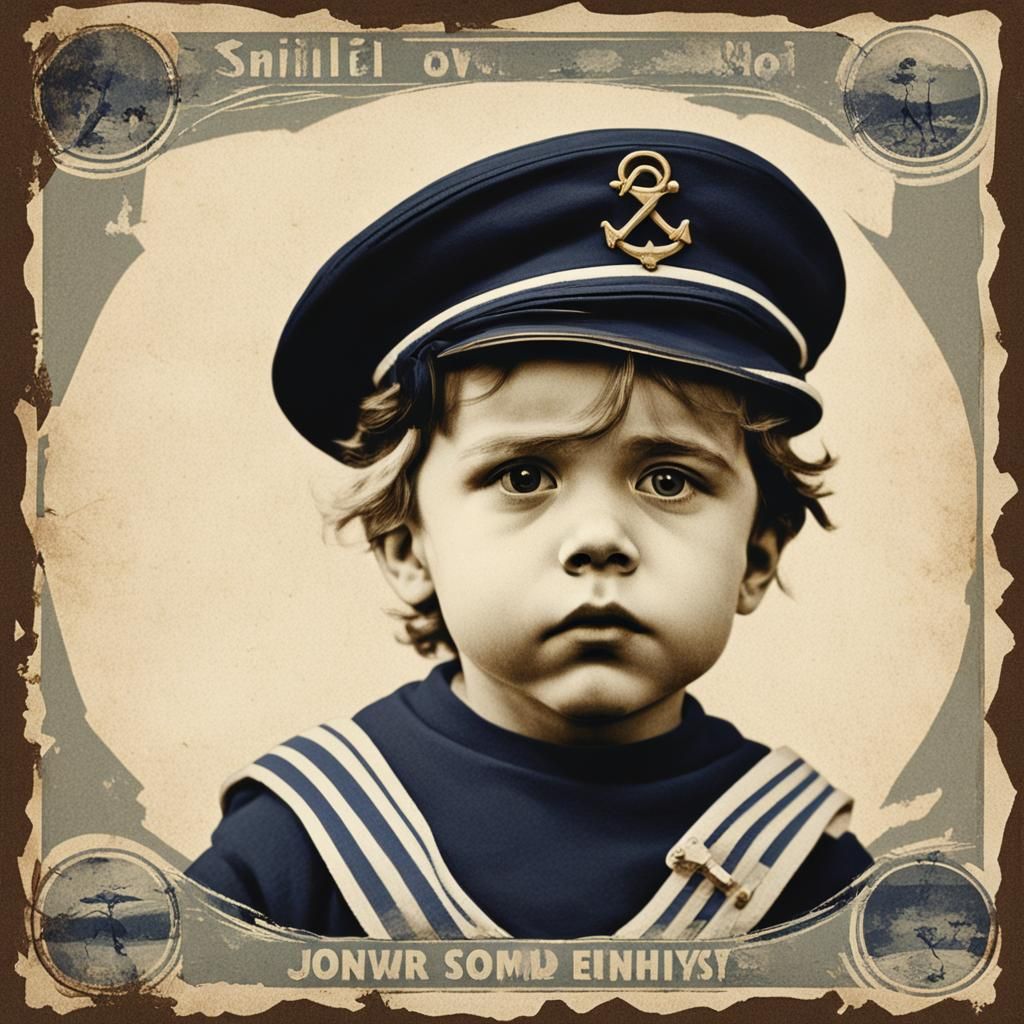 Child in Sailor Hat Inspired by John Opie