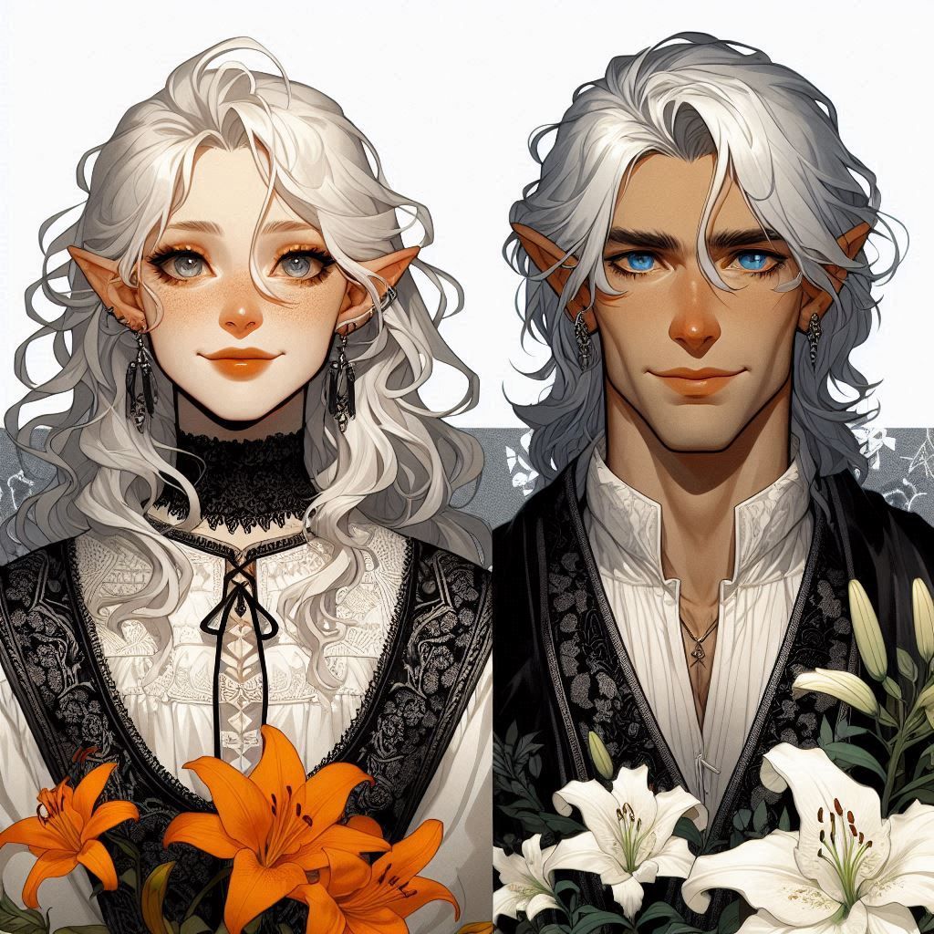 RinBe and Diomedes with Lilies