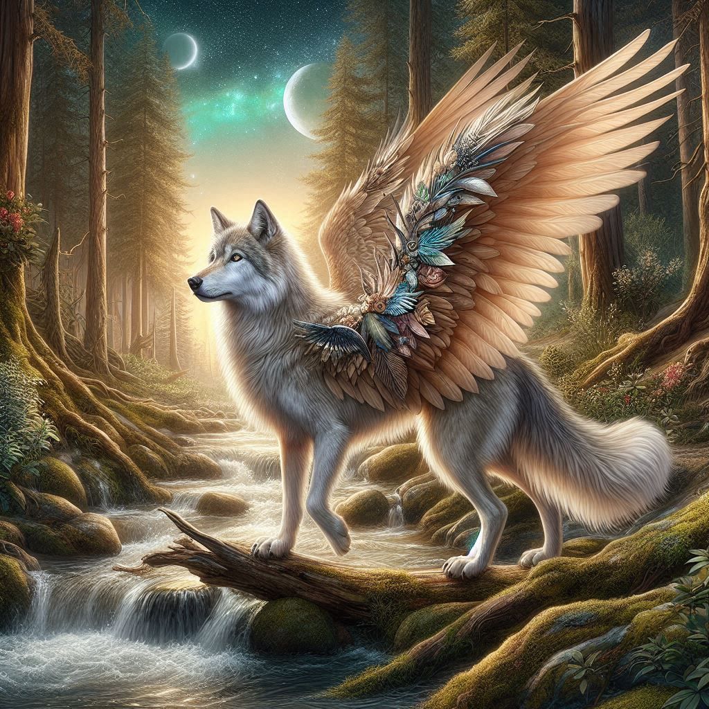 wolf with fairy wings