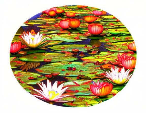 A field of Water lilies