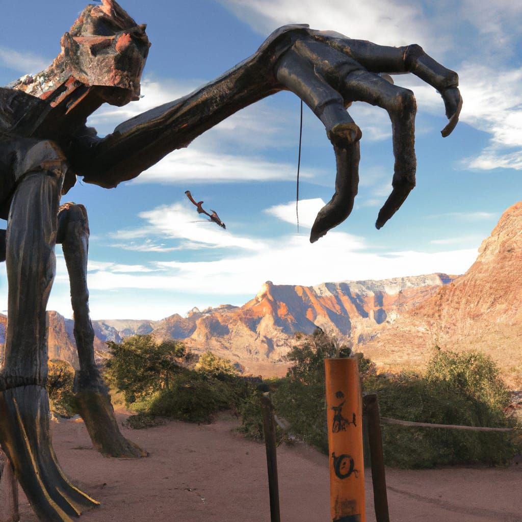 the grand canyon, uncanny valley, giant spider
