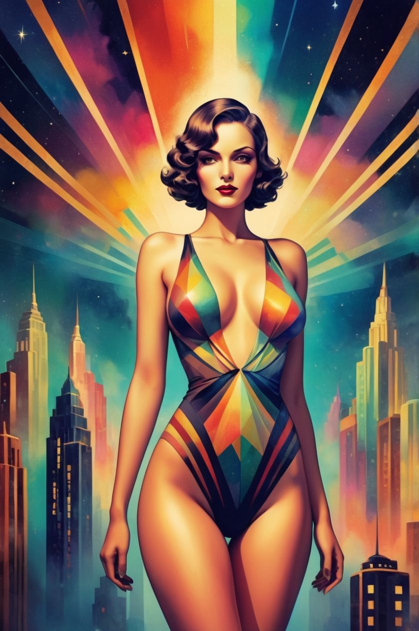 Art-deco swimsuit