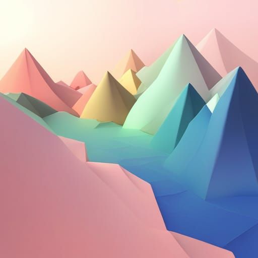 Origami mountains pastel color palette