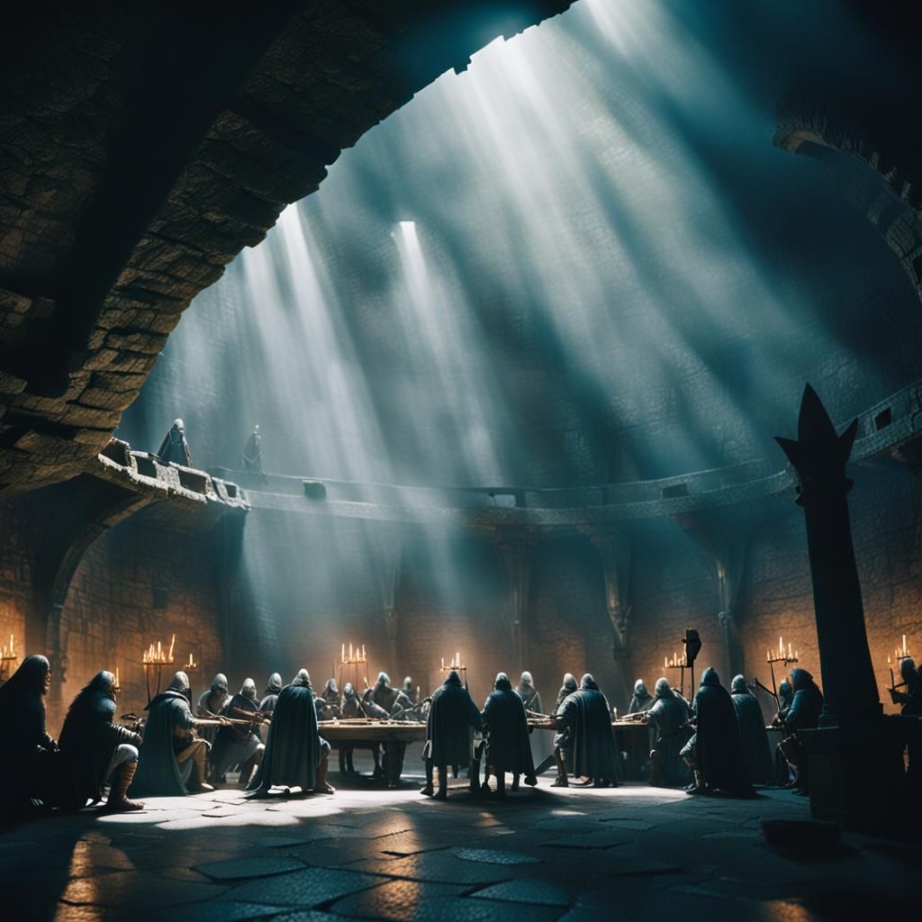Knights gathering at king Arthur's round table