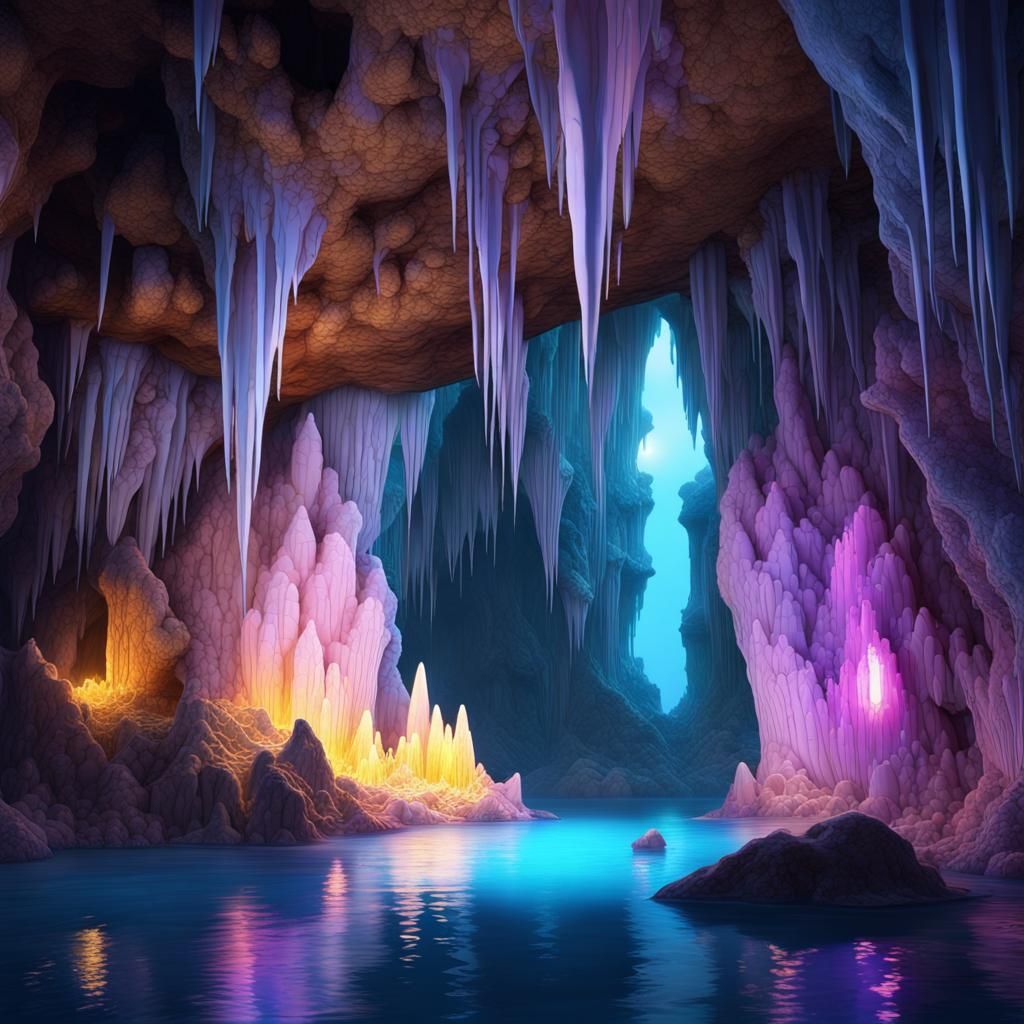 Crystal Cave - AI Generated Artwork - NightCafe Creator