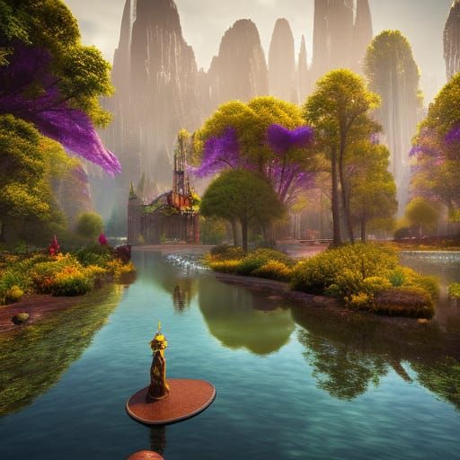 ultra hyper photo realistic magical enchanted futuristic nat...