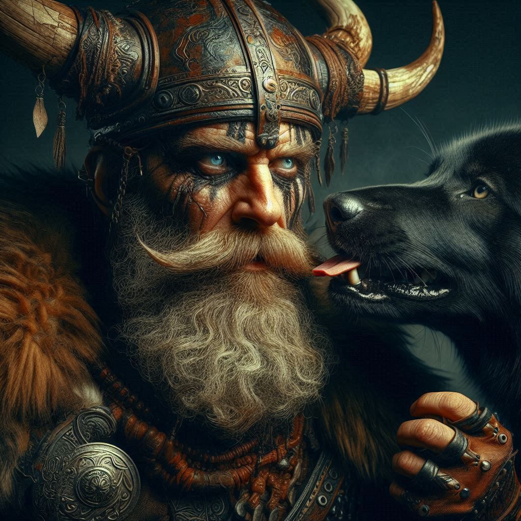 Entente d un viking et son loup
