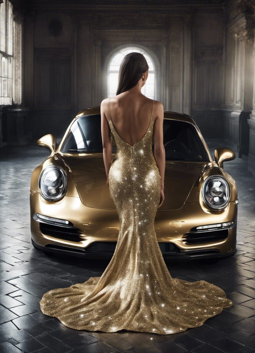 Gold Porsche (Digger) - AI Generated Artwork - NightCafe Creator