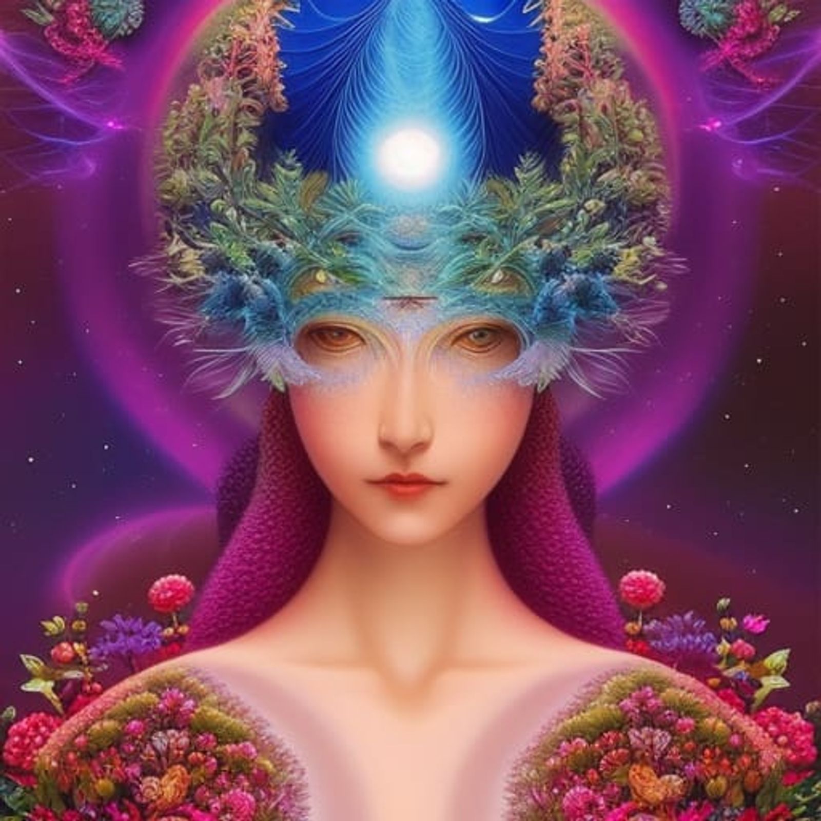 just born, breathing the first air in warped perspective with sunset