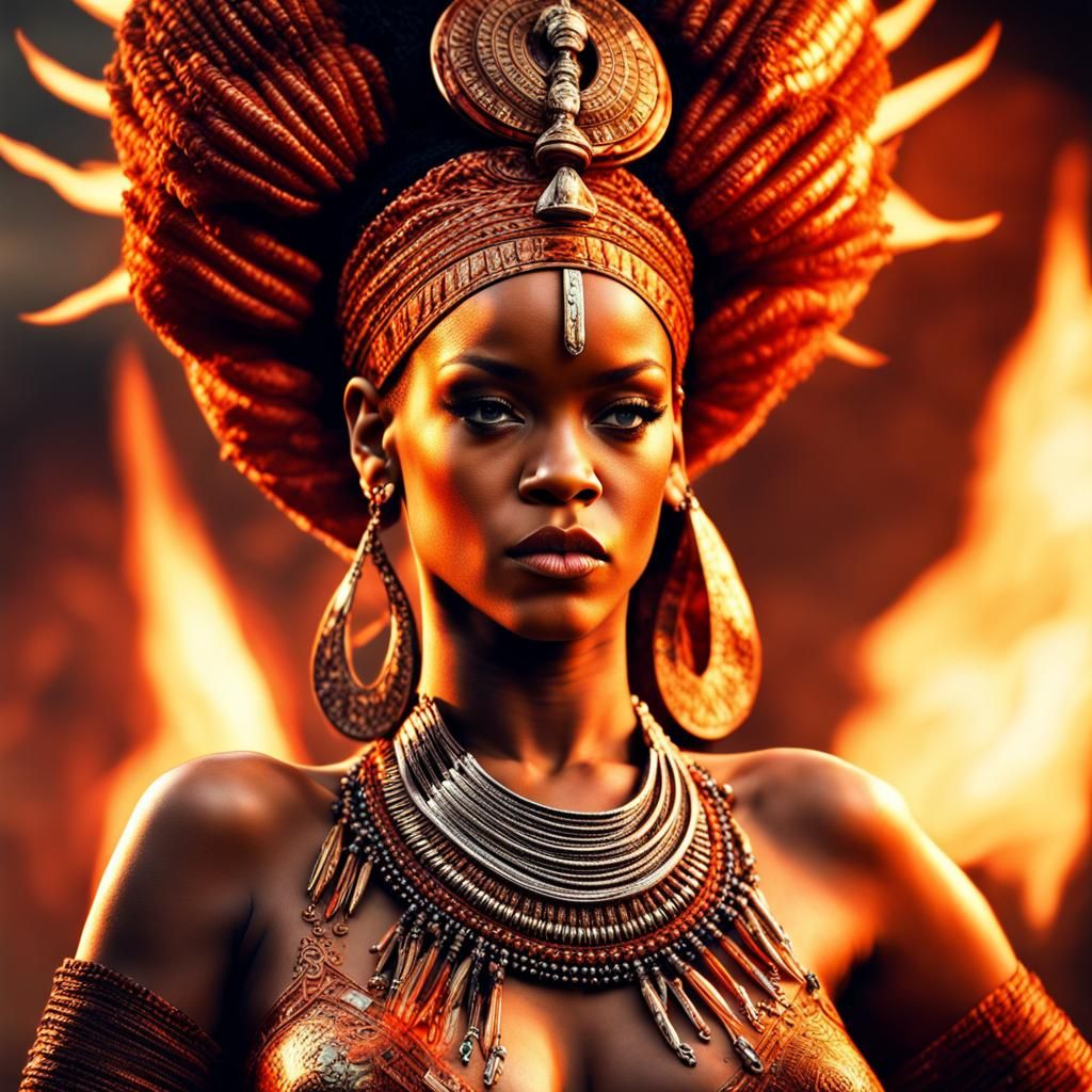 Rihanna As African Fire Goddess Ai Generated Artwork Nightcafe Creator 8232