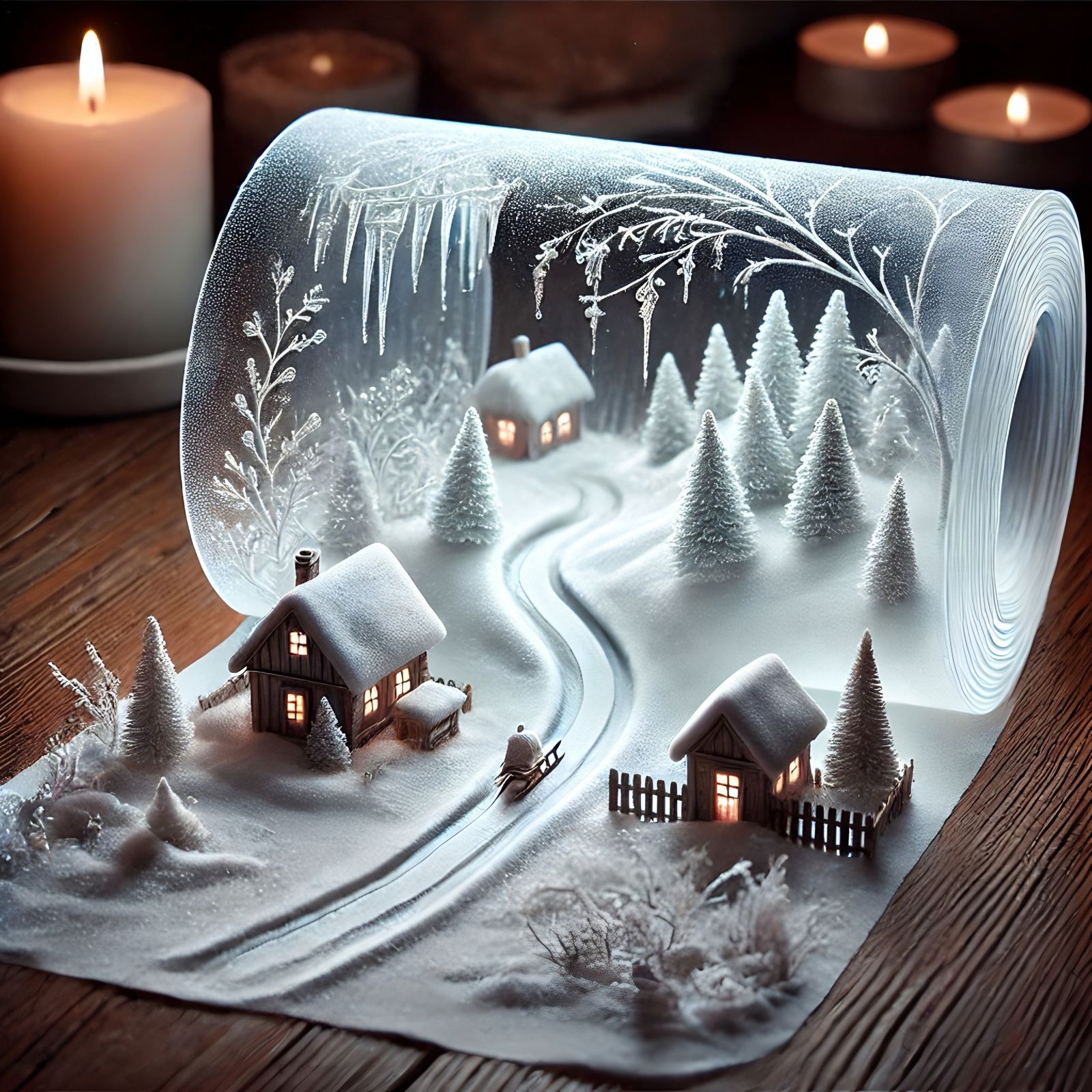 Scroll of snow village