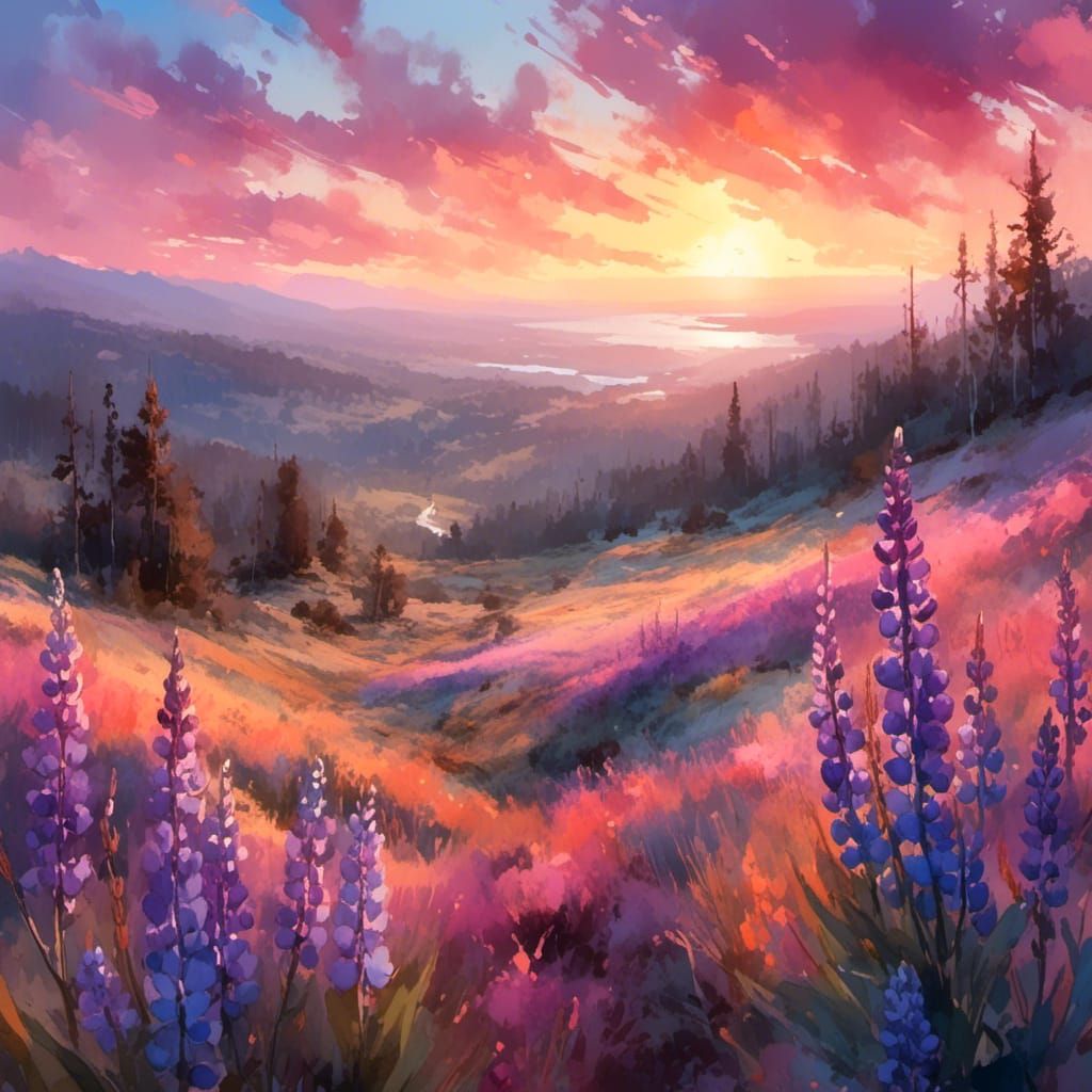 A spectacular sunset in the mountains